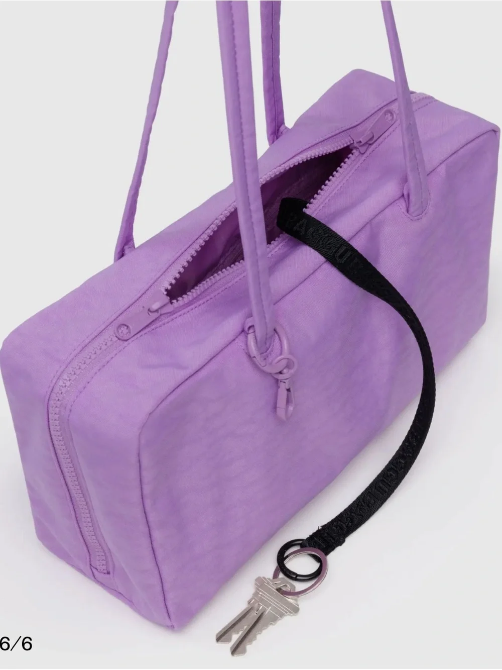 NWT BAGGU Nylon Bowler Bag Rose - Picture 10 of 13
